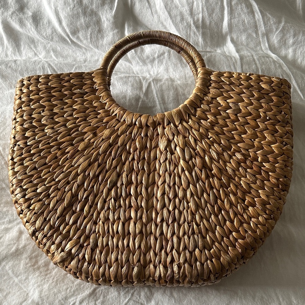 Hand Woven Straw Tote